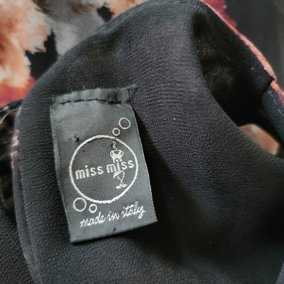 Miss Miss Sleeveless Wavy Plaid Floral Print Hem Crew Neck Dress Size M - Picture 10 of 16